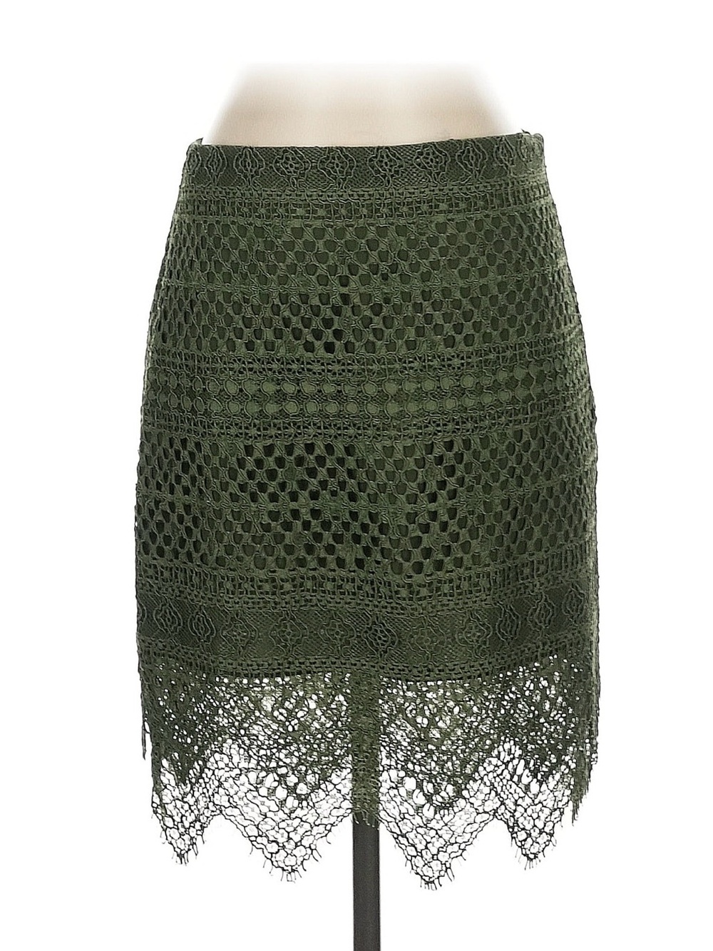 Banana Republic Olive Crochet Pencil Skirt